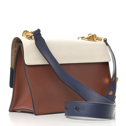 Fendi Vitello Grace Century Seville Canvas F is Fendi Kan U Shoulder Bag Rust Grezzo Blueberry 3 of 9