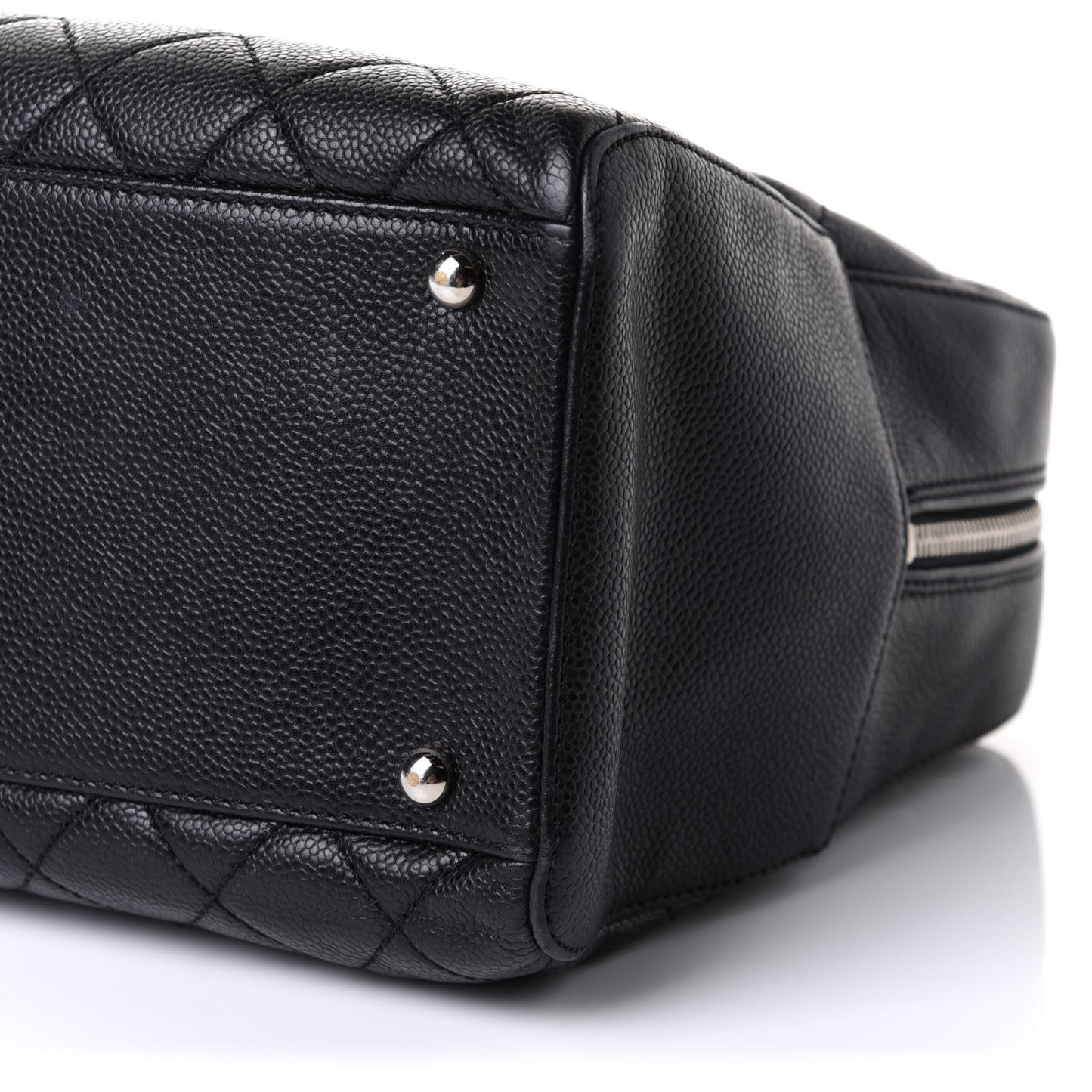 Caviar Quilted Bowler Black