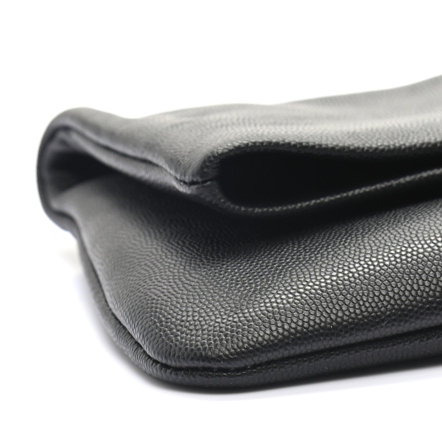 Saint Laurent Grain De Poudre West Hollywood Monogram Fold Over Clutch Black 7 of 8