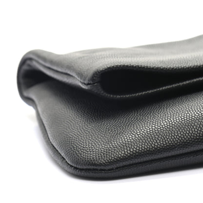 Saint Laurent Grain De Poudre West Hollywood Monogram Fold Over Clutch Black 7 of 8