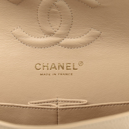 Chanel Caviar Quilted Medium Double Flap Beige 6 of 11