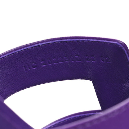 Hermes Calfskin Oran Sandals 38.5 Violet Majorette 6 of 9