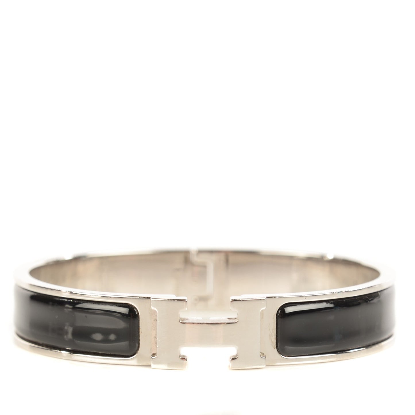 Enamel Narrow Clic Clac H Bracelet GM Black