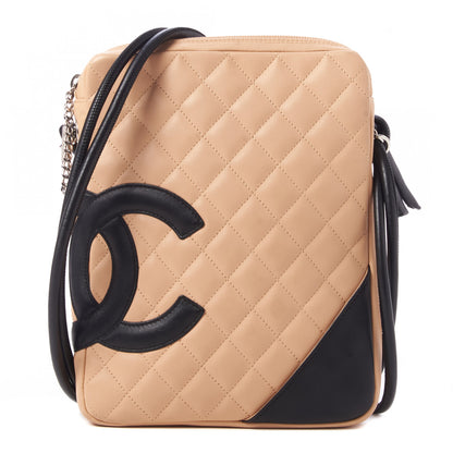 Chanel Calfskin Quilted Medium Cambon Messenger Beige Black 1 of 8