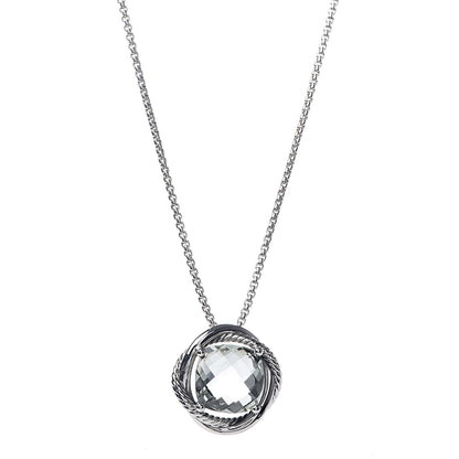 David Yurman Sterling Silver Prasiolite 14mm Infinity Pendant Necklace 1 of 4
