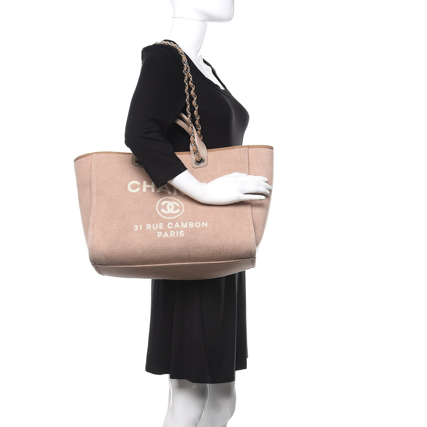Chanel Canvas Medium Deauville Tote Ecru 2 of 11