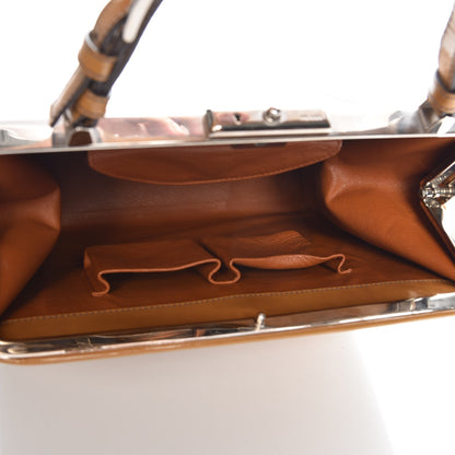 Prada Spazzolato Logo Print Framed Bag Ambra 5 of 8