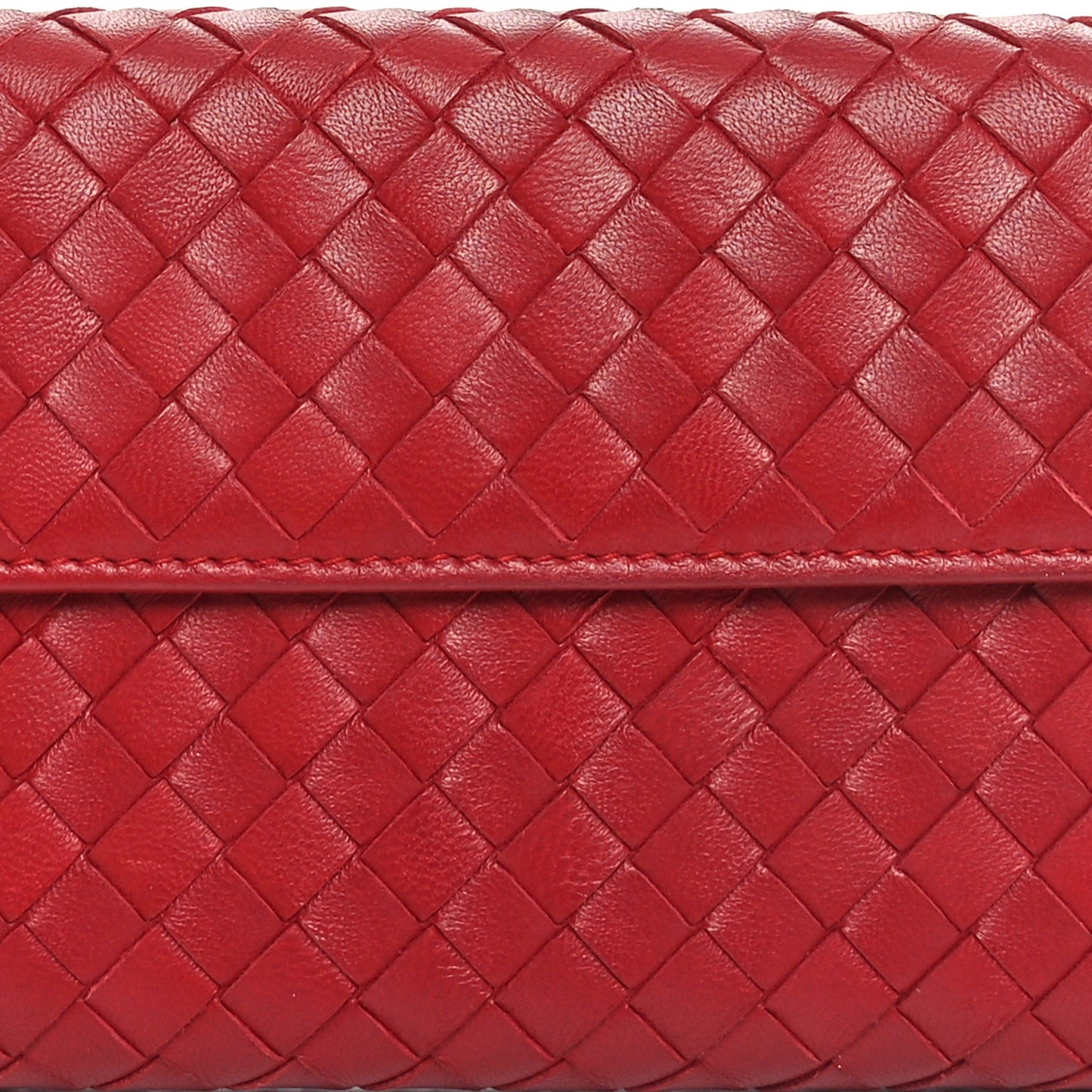 Nappa Intrecciato Continental Flap Wallet Cassis