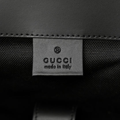 Gucci Soft GG Supreme Monogram Calfskin Web Double Buckle Backpack Black 6 of 10