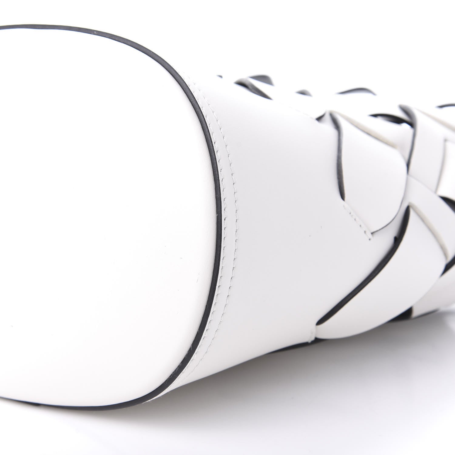 Prada Vitello Intreccio Bucket Bag White 8 of 9