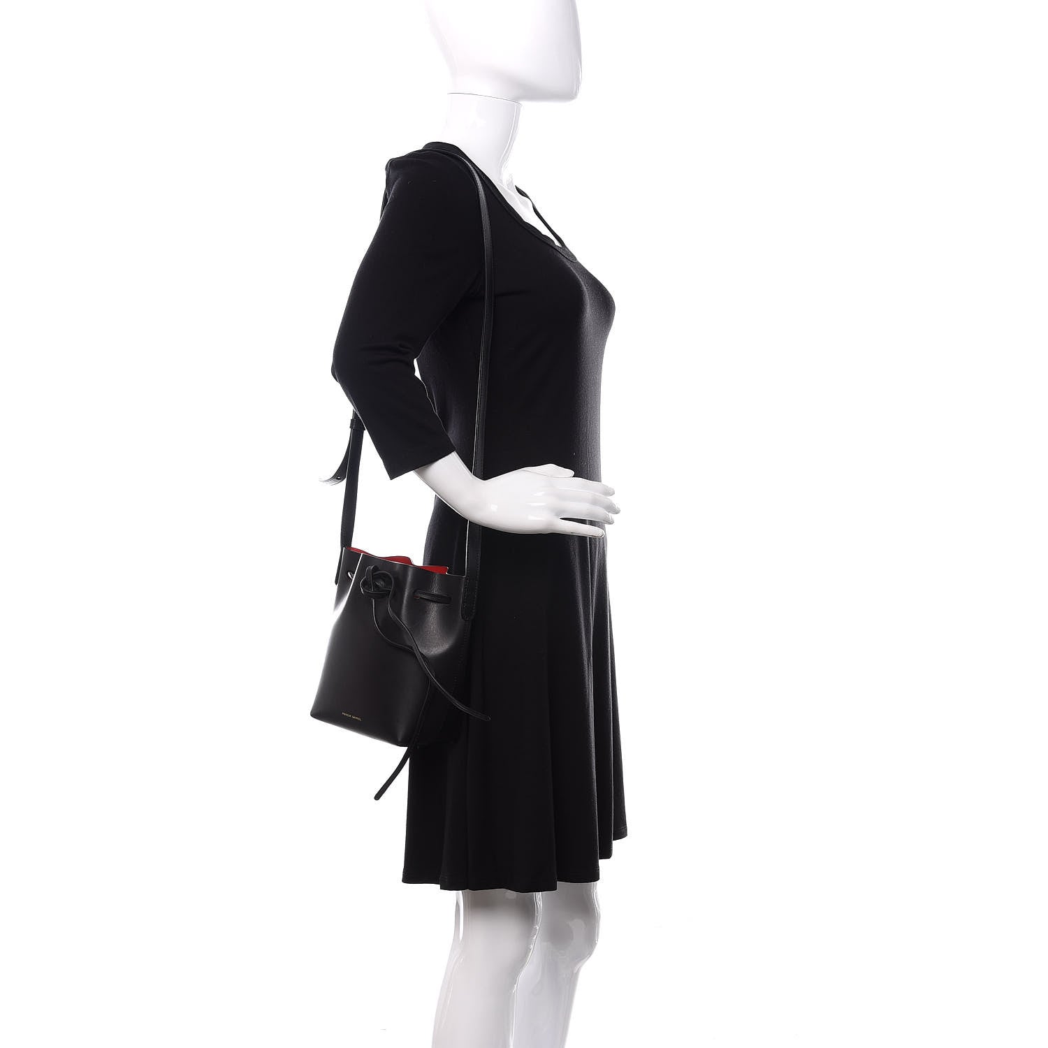 Mansur Gavriel Calfskin Mini Bucket Bag Black Flamma 2 of 10