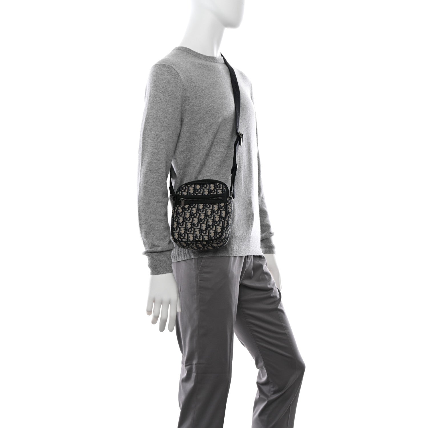 Christian Dior Oblique Messenger Pouch Beige Black 2 of 10