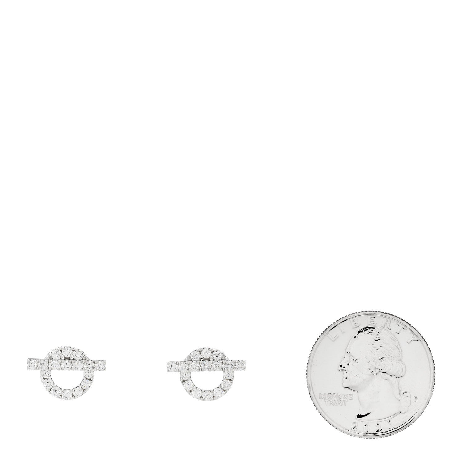 Hermes 18K White Gold Diamond Finesse Earrings 2 of 6