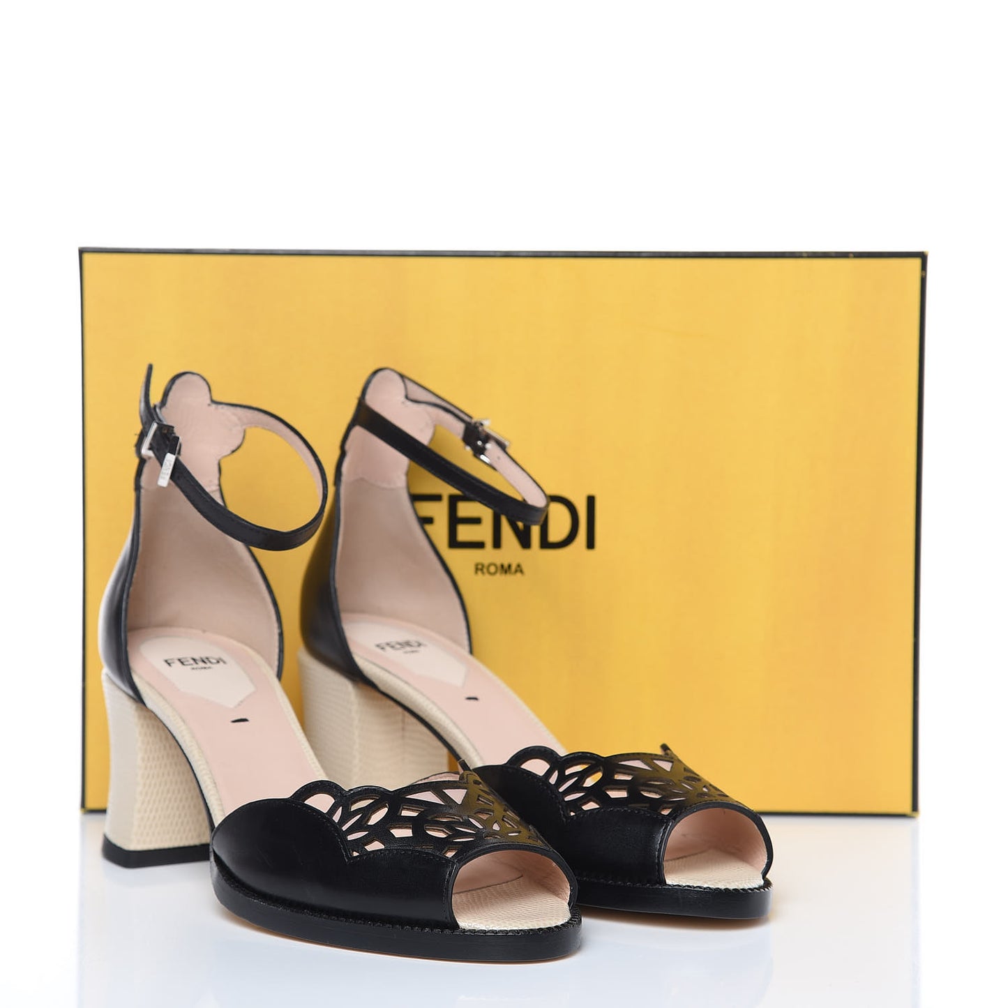 Calfskin Chameleon 65 Ankle Sandals 36 Black Peony Makeup