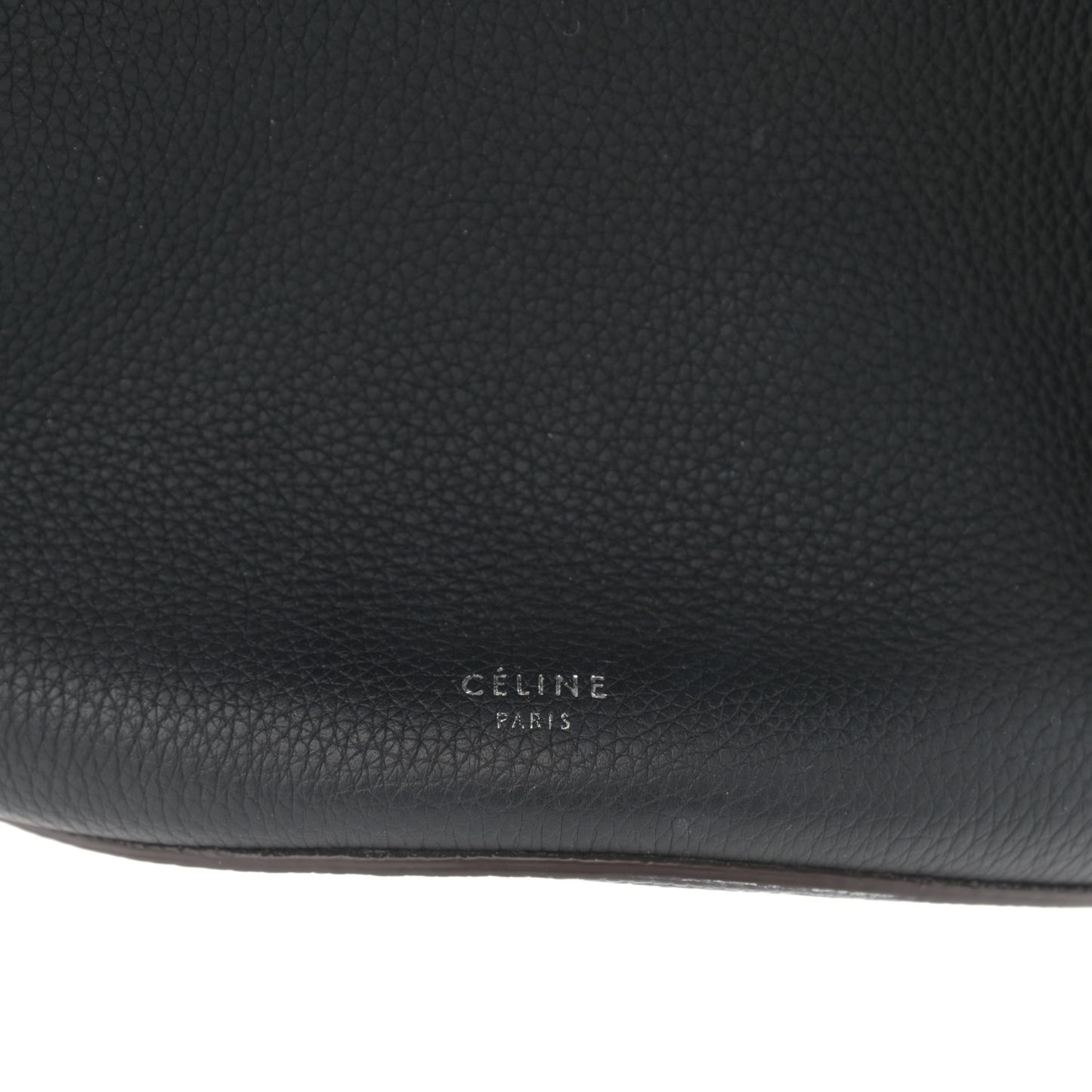 Supple Grained Calfskin Long Strap Big Bag Bucket Black