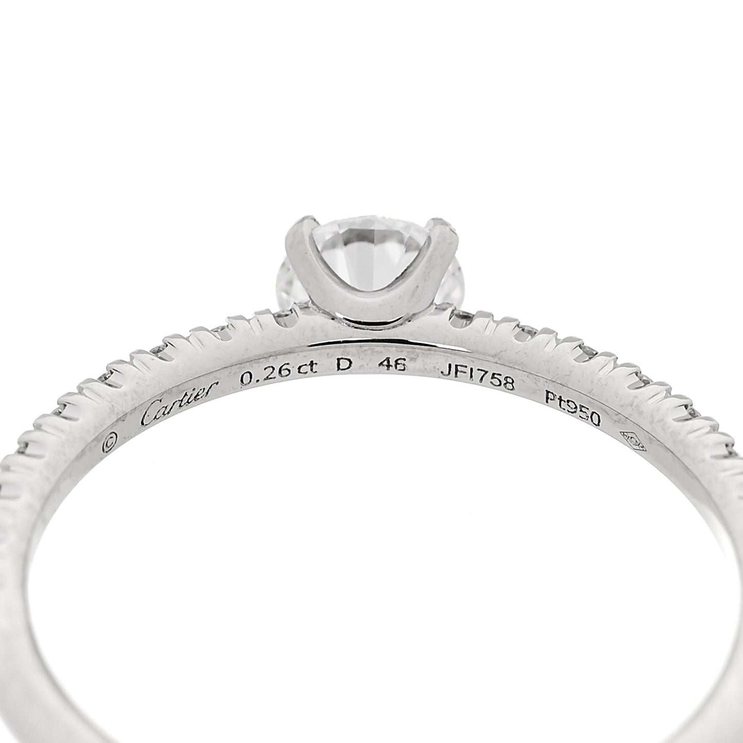 Platinum Diamond .26ct Etincelle De Cartier Solitaire Engagement Ring 46 3.75