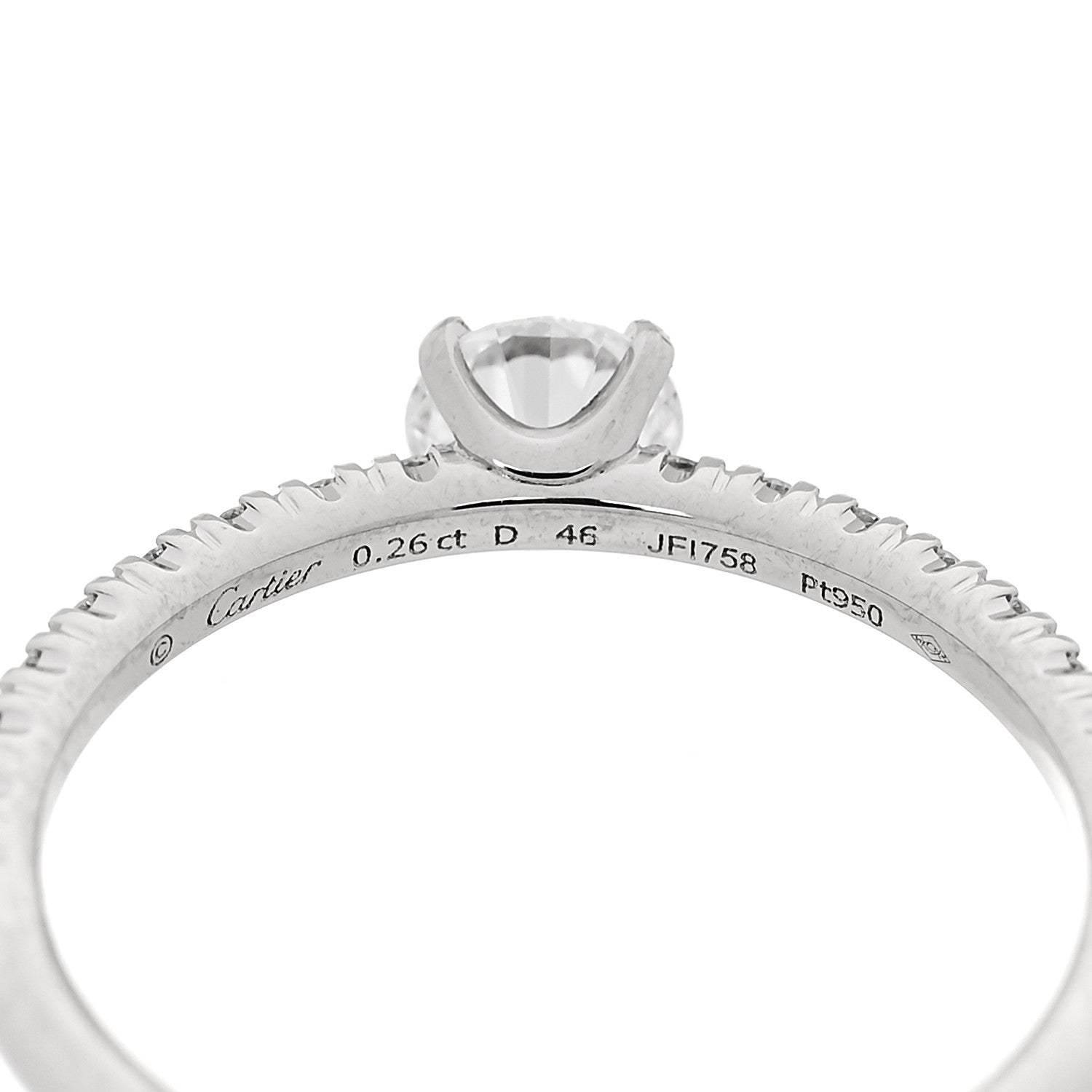 Cartier Platinum Diamond .26ct Etincelle De Cartier Solitaire Engagement Ring 46 3.75 5 of 6