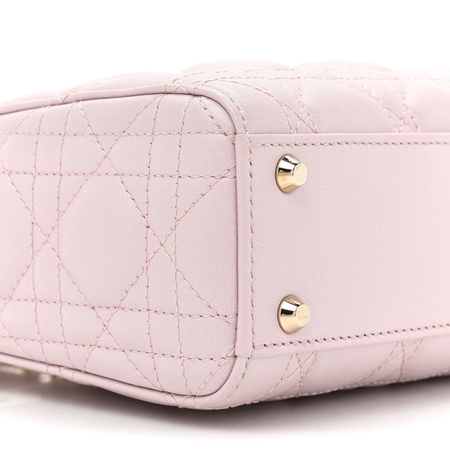 Christian Dior Metallic Lambskin Cannage Mini Lady Dior Lotus 9 of 11