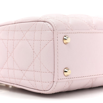 Christian Dior Metallic Lambskin Cannage Mini Lady Dior Lotus 9 of 11