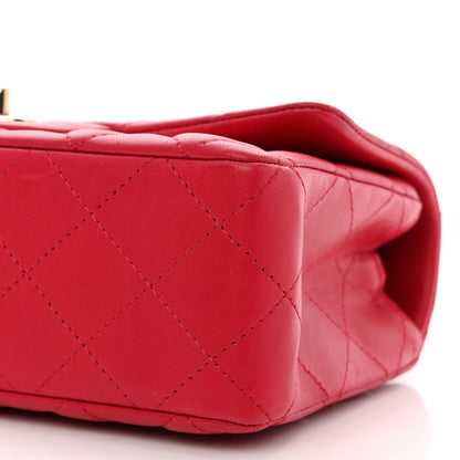 Chanel Lambskin Quilted Mini Rectangular Flap Red 10 of 10