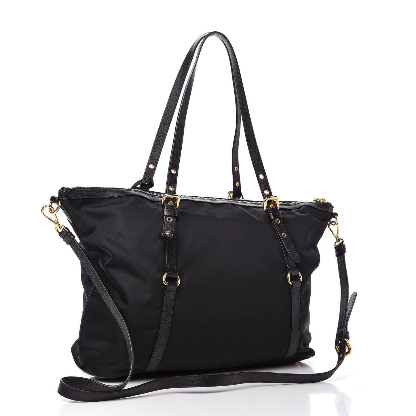 Tessuto Nylon Saffiano Tote Black