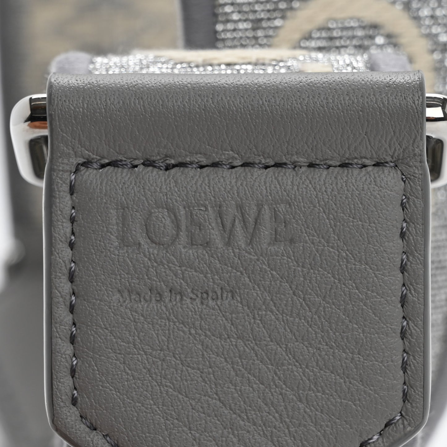 Calfskin Anagram Strap Silver