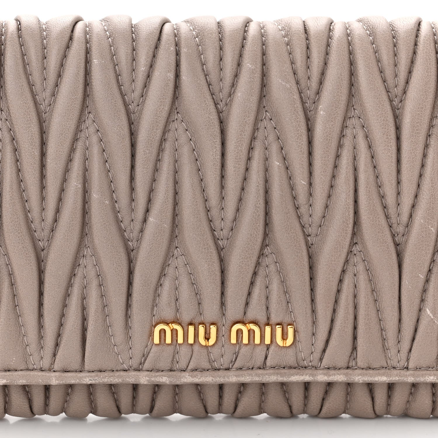 Miu Miu Nappa Matelasse Wallet On Chain Pomice 9 of 12