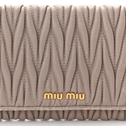 Miu Miu Nappa Matelasse Wallet On Chain Pomice 9 of 12