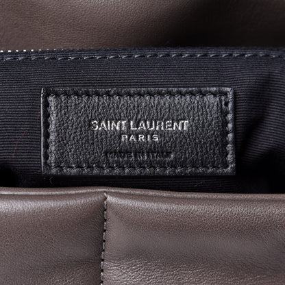 Saint Laurent Calfskin Y Quilted Monogram Medium Loulou Chain Satchel Concrete 7 of 13