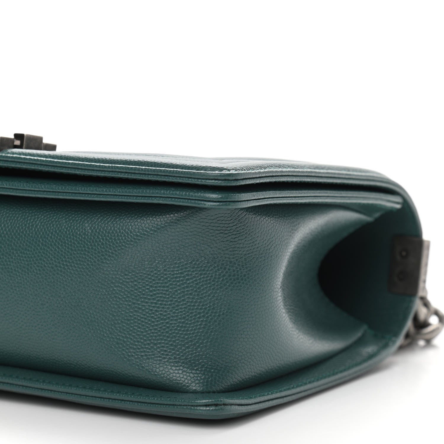 Chanel Caviar Chevron Quilted Medium Boy Flap Green 10 of 11