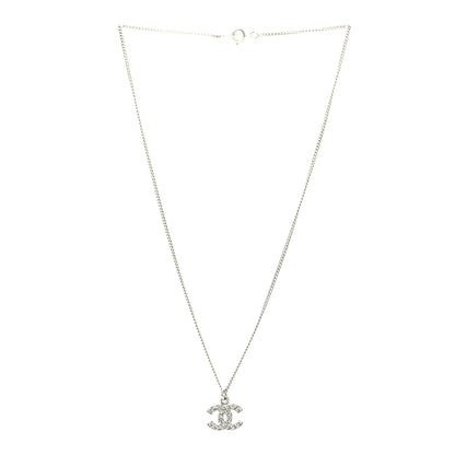 Chanel Crystal Timeless CC Necklace Silver 3 of 7