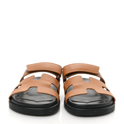Hermes Calfskin Womens Chypre Sandals 39 Gold 2 of 10