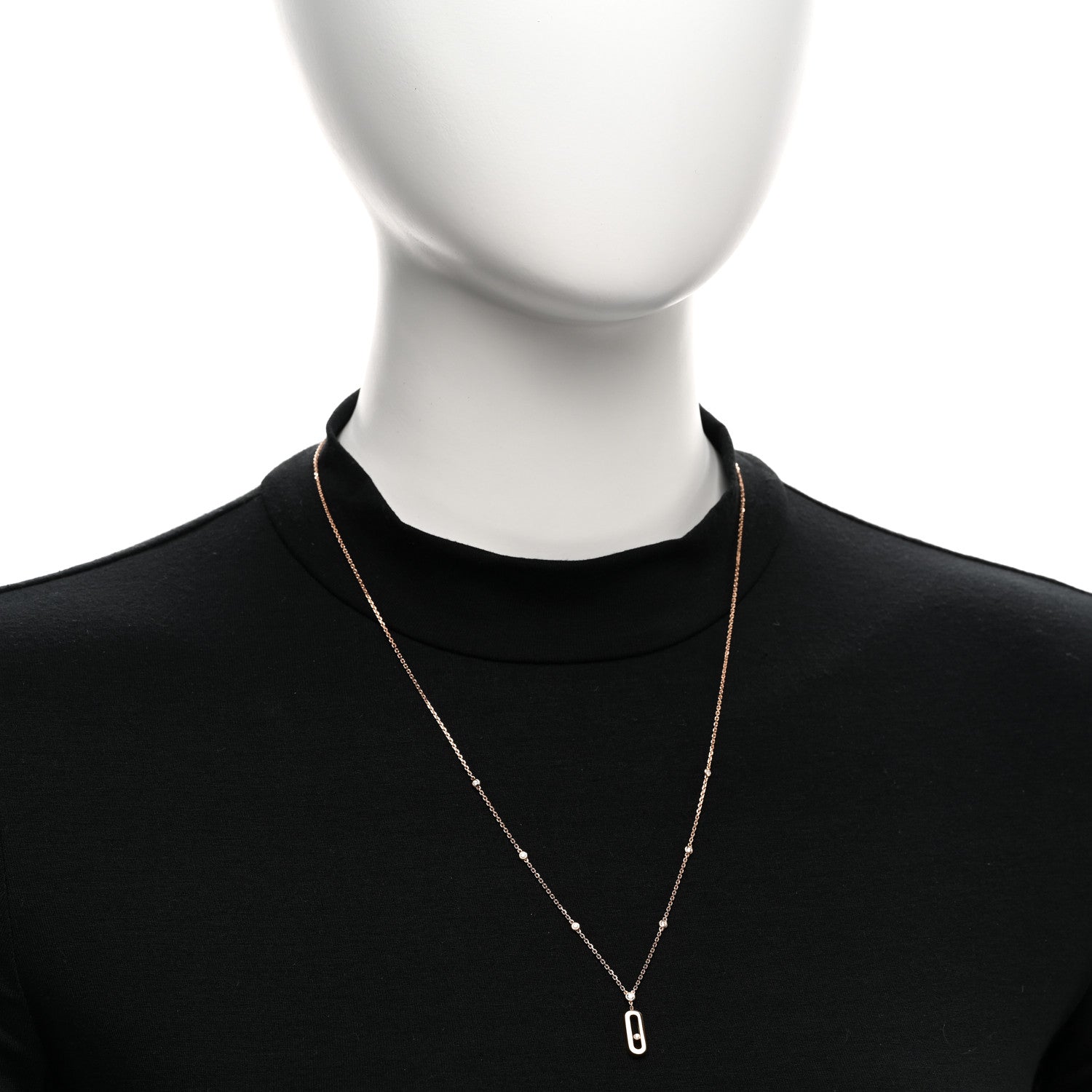 Messika 18K Rose Gold Diamond Move Uno Long Necklace 2 of 5