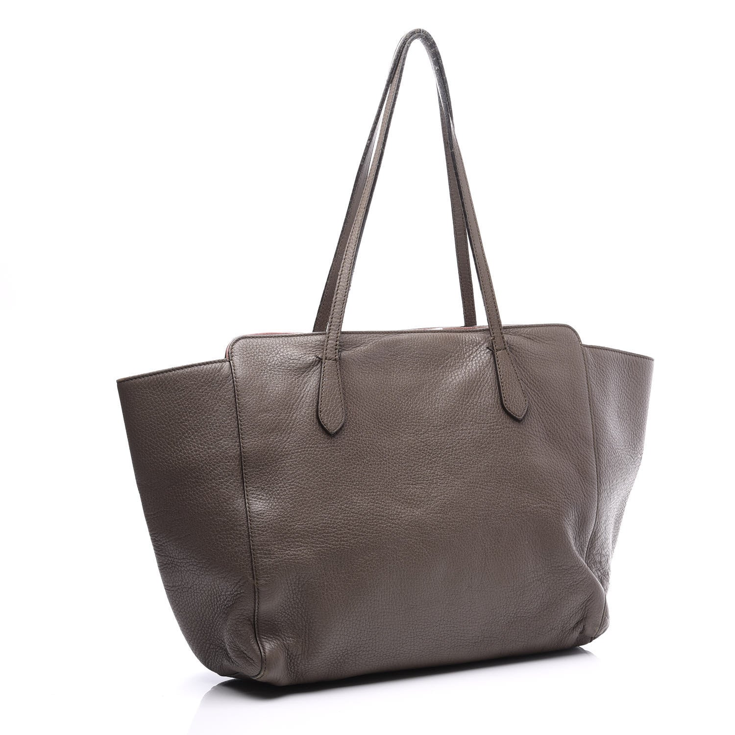 Gucci Dollar Calfskin Medium Swing Tote Grey Field Soft Pink 2 of 9
