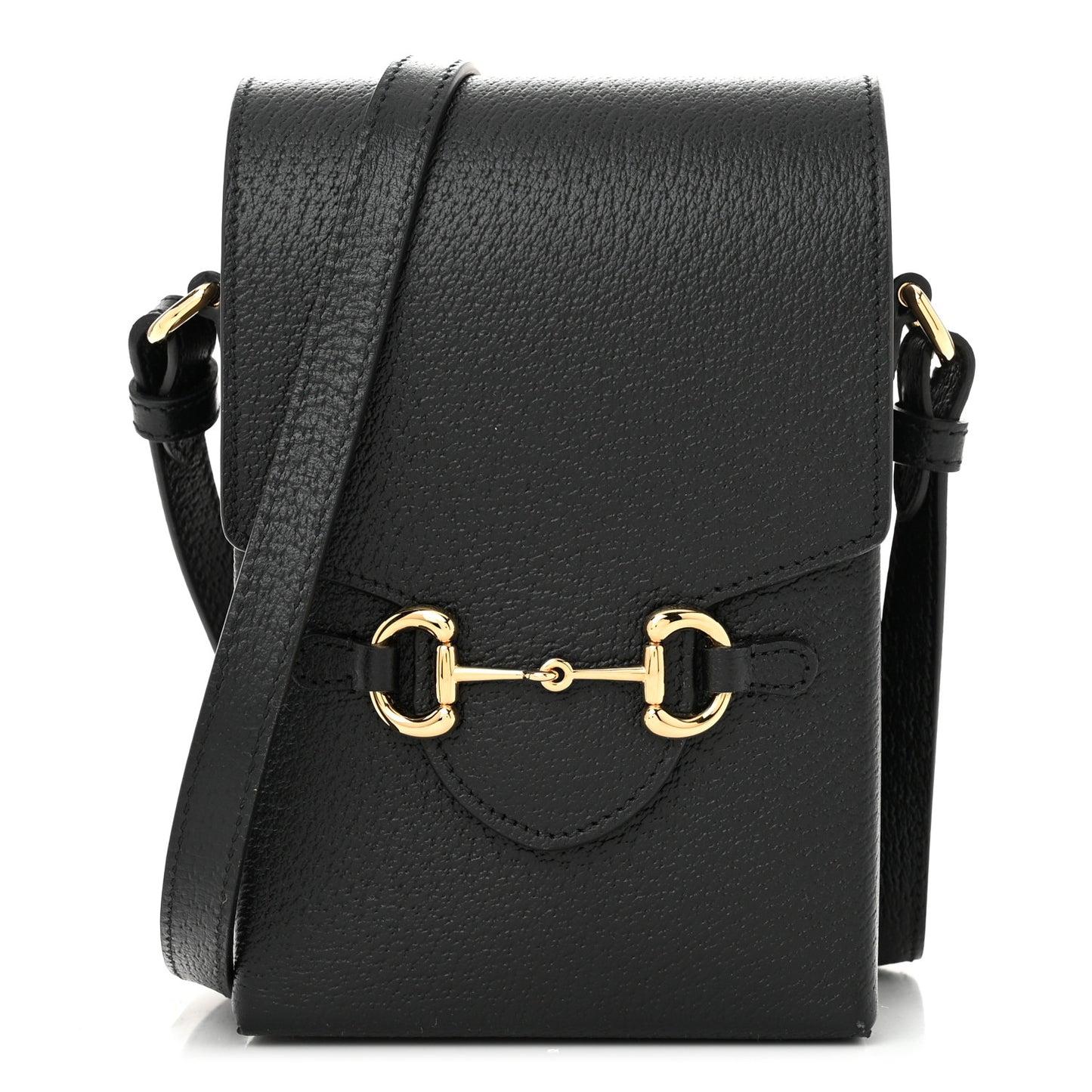 Dollar Calfskin Vertical Horsebit 1955 Crossbody Bag Black
