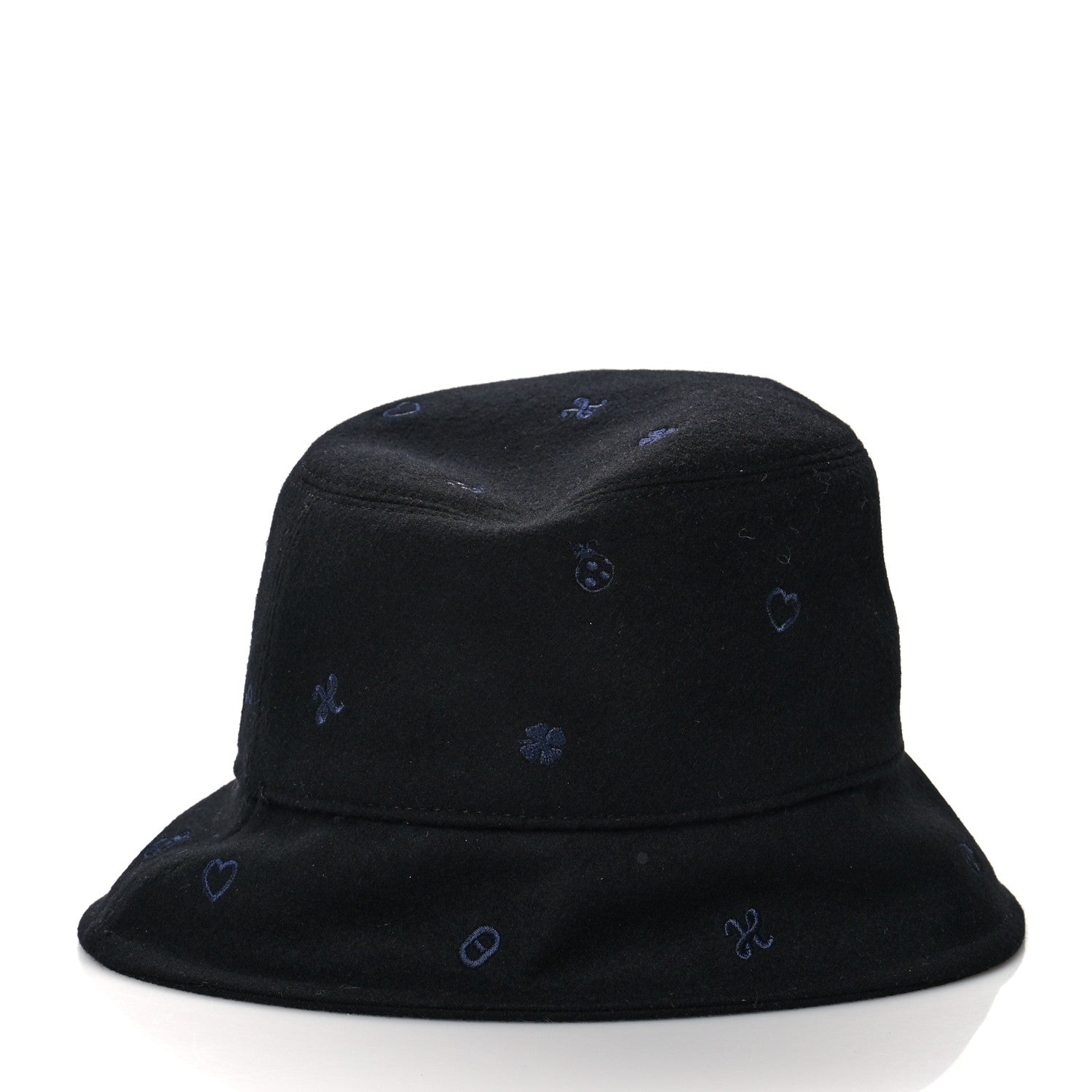 Hermes Cashmere Debbie Charms Bucket Hat 56 Black 5 of 7