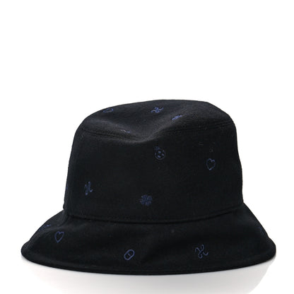 Hermes Cashmere Debbie Charms Bucket Hat 56 Black 5 of 7