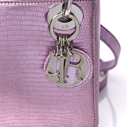 Christian Dior Metallic Lizard Mini Lady Dior Pink 10 of 10