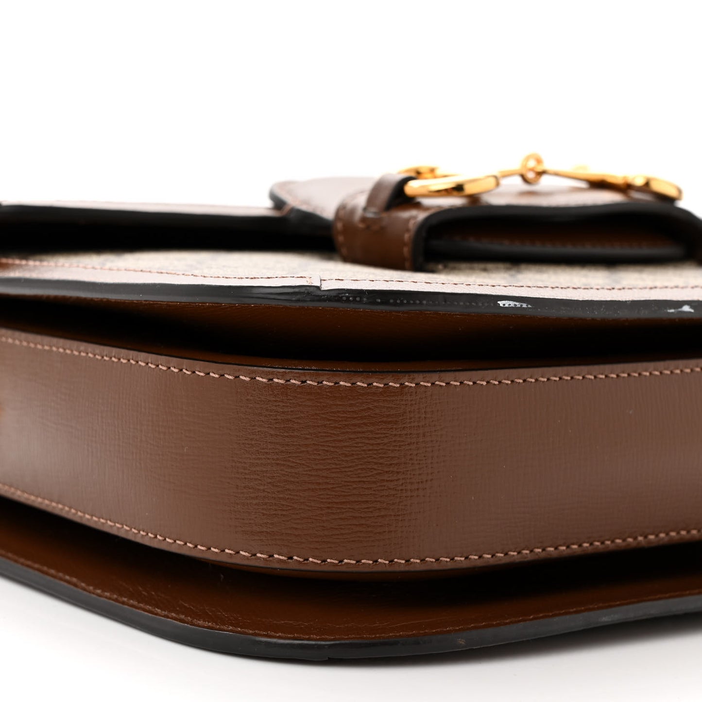 GG Supreme Monogram Horsebit 1955 Shoulder Bag Beige Brown Sugar