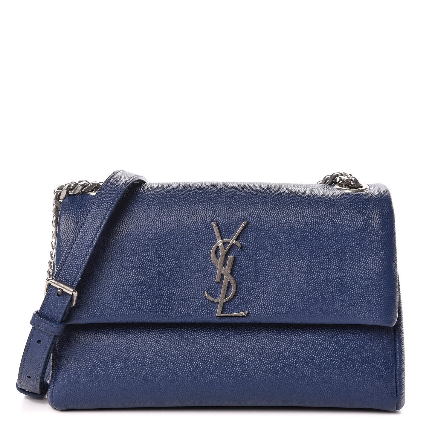 Grain De Poudre Small West Hollywood Monogram Fold-Over Bag Denim