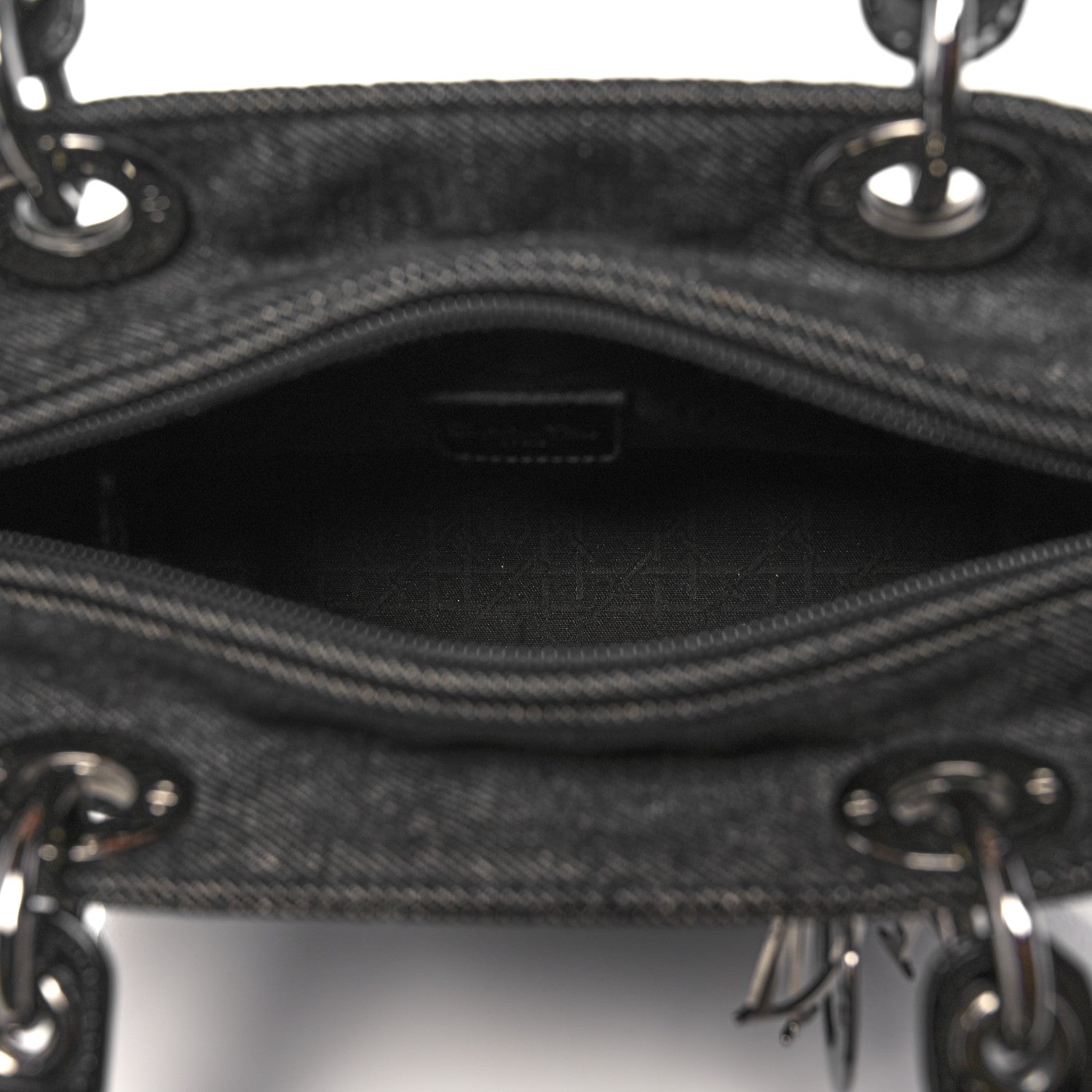 Christian Dior Denim Cannage Medium Lady Dior Black 4 of 11