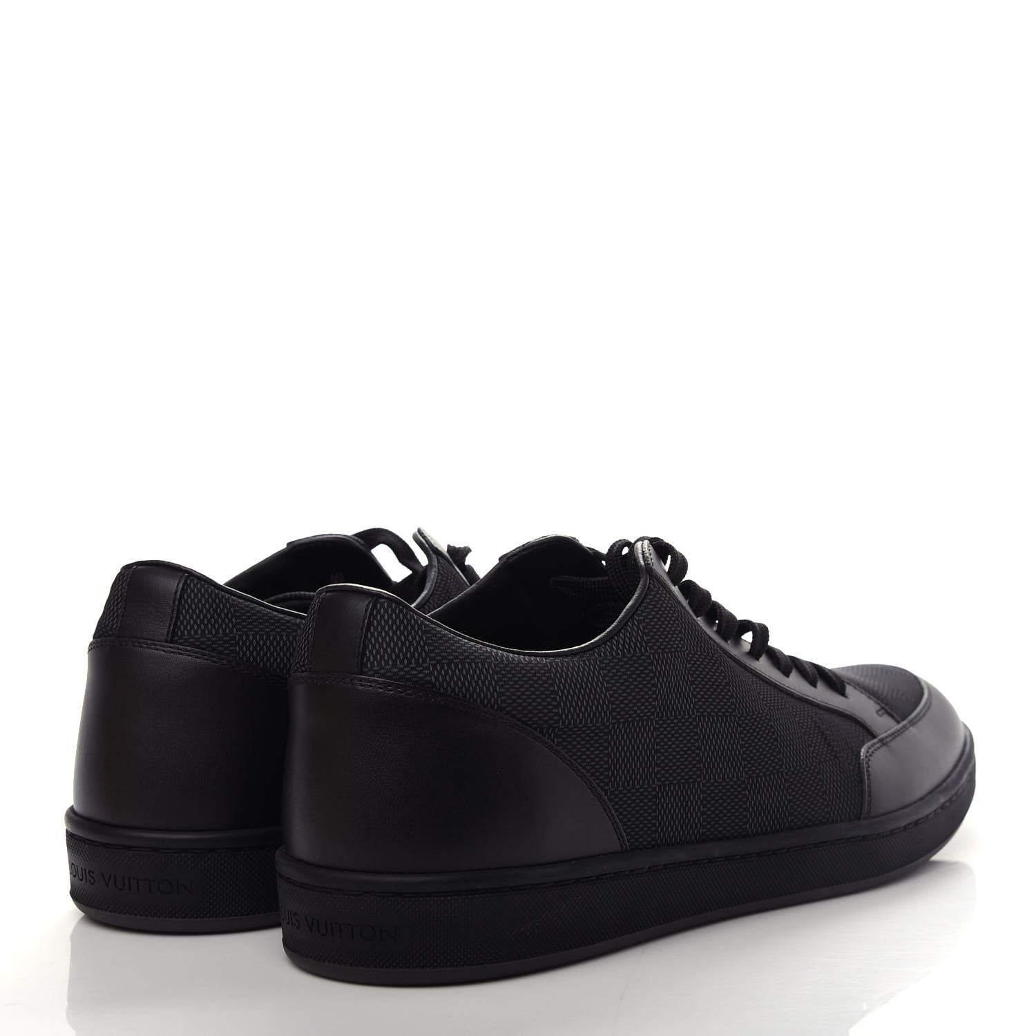 Louis Vuitton Calfskin Nylon Damier Offshore Sneakers 7 Black 4 of 11