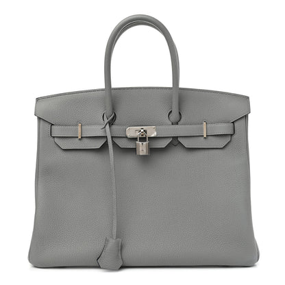 Hermes Togo Bi-Color Birkin 35 Gris Mouette Bleu Agate 1 of 14