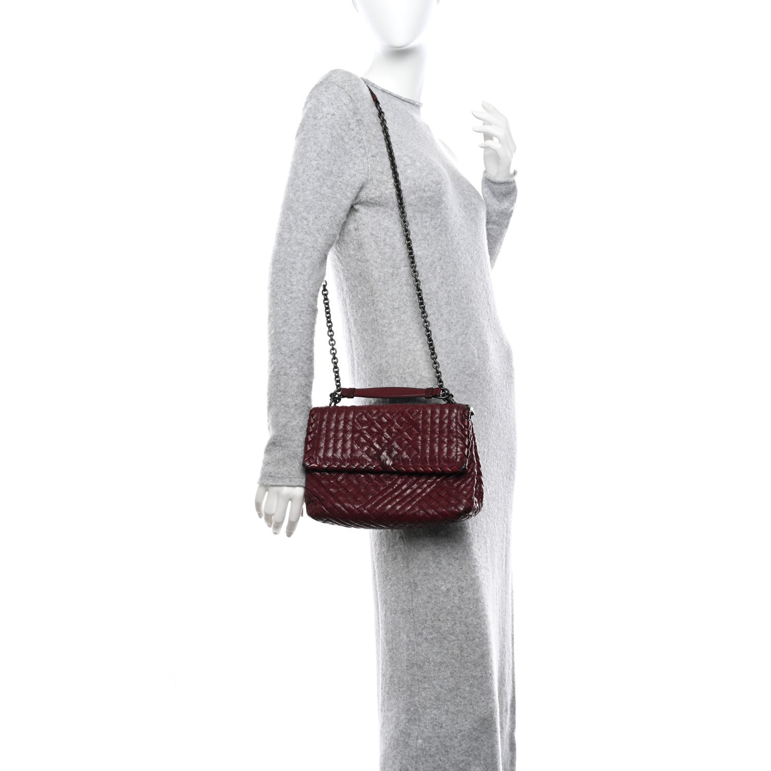 Bottega Veneta Nappa Intrecciato Stitched Small Olimpia Shoulder Bag Opera 2 of 11