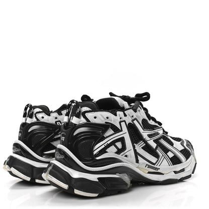 Balenciaga Mesh Rubber Bi-Color Mens Runner Sneakers 41 White Black 4 of 8