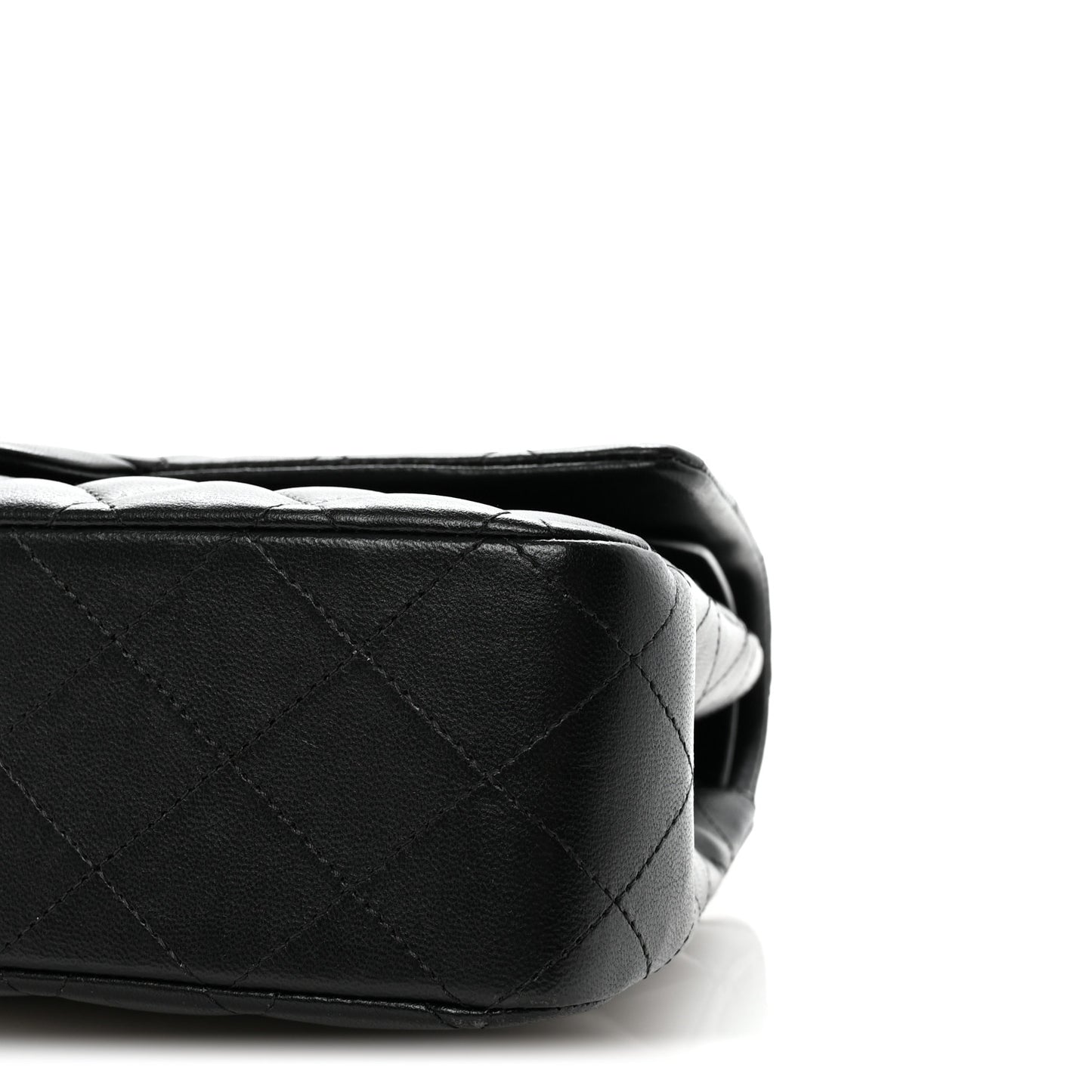 Lambskin Quilted Medium Double Flap Black