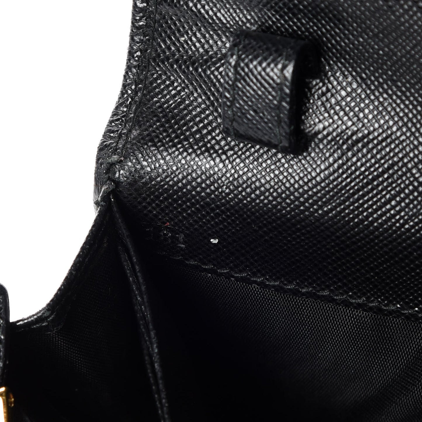 Saffiano Metal Oro Chain Wallet Black