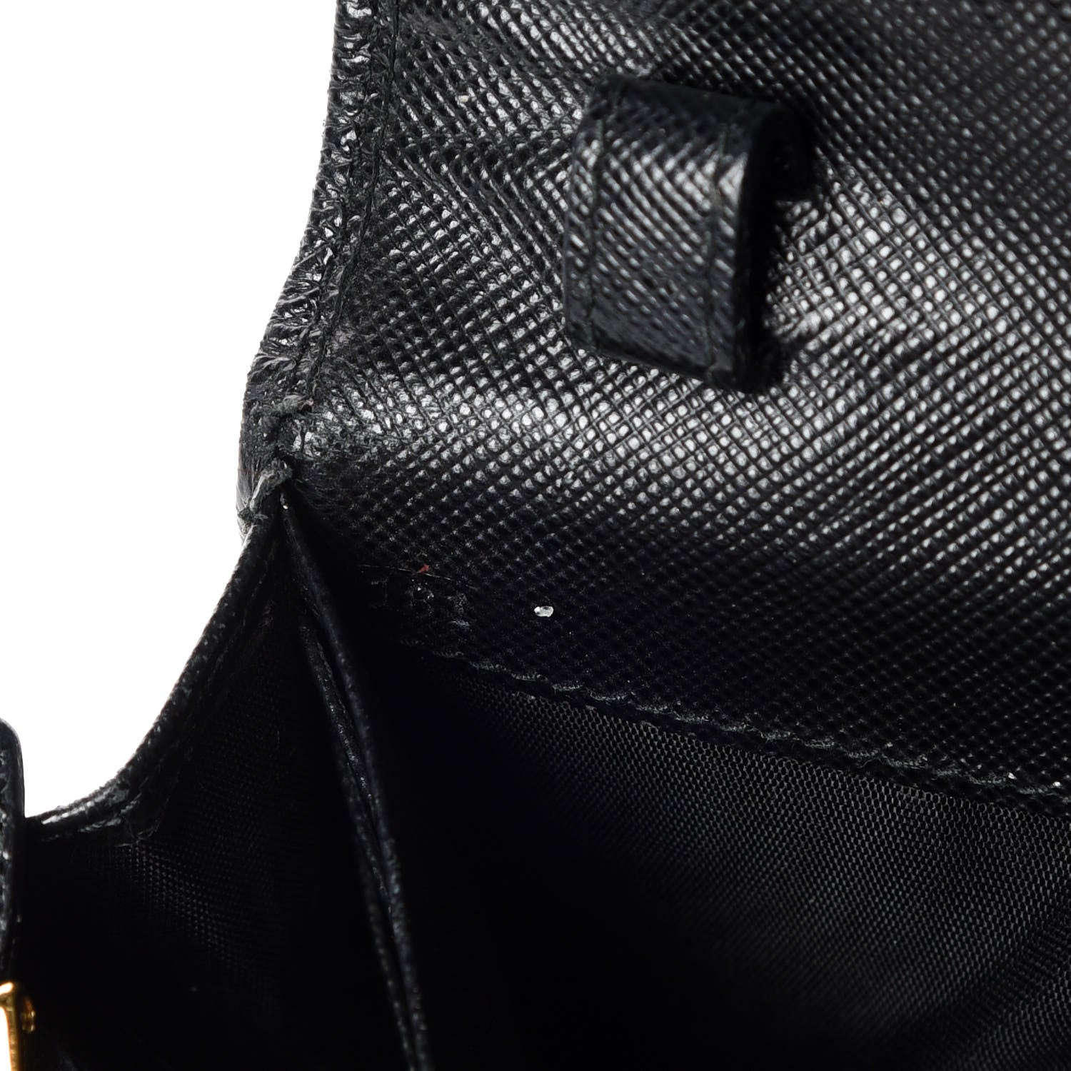 Prada Saffiano Metal Oro Chain Wallet Black 15 of 17