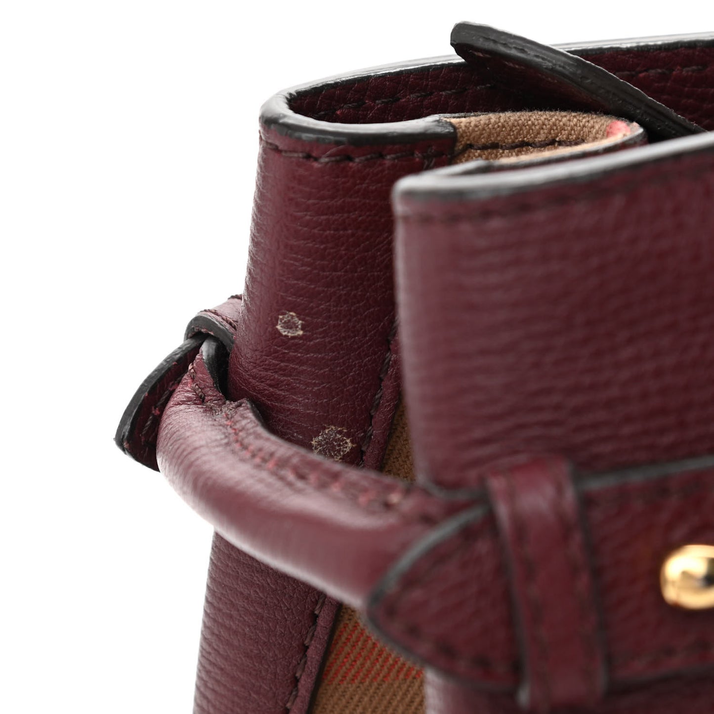 Grainy Calfskin House Check Medium Banner Tote Mahogany Red