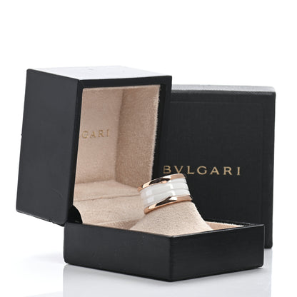 Bulgari 18K Rose Gold White Ceramic B.Zero1 Four-Band Ring 54 6.75 5 of 5